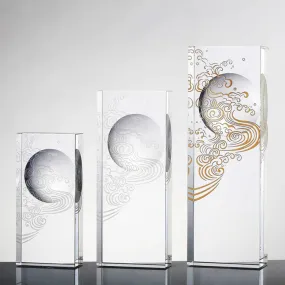 Crystal Award, Trophy, Laser Engraving, Rising Wave