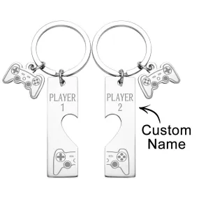 Custom Engraved Keychain Game Console in Pairs Funny Couple Gifts