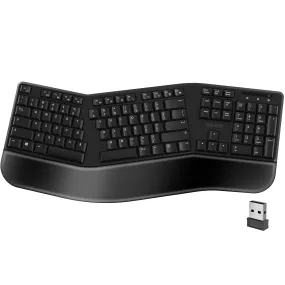 Delton KB200 Wireless Ergonomic Computer Keyboard, Full-Size Keyboard