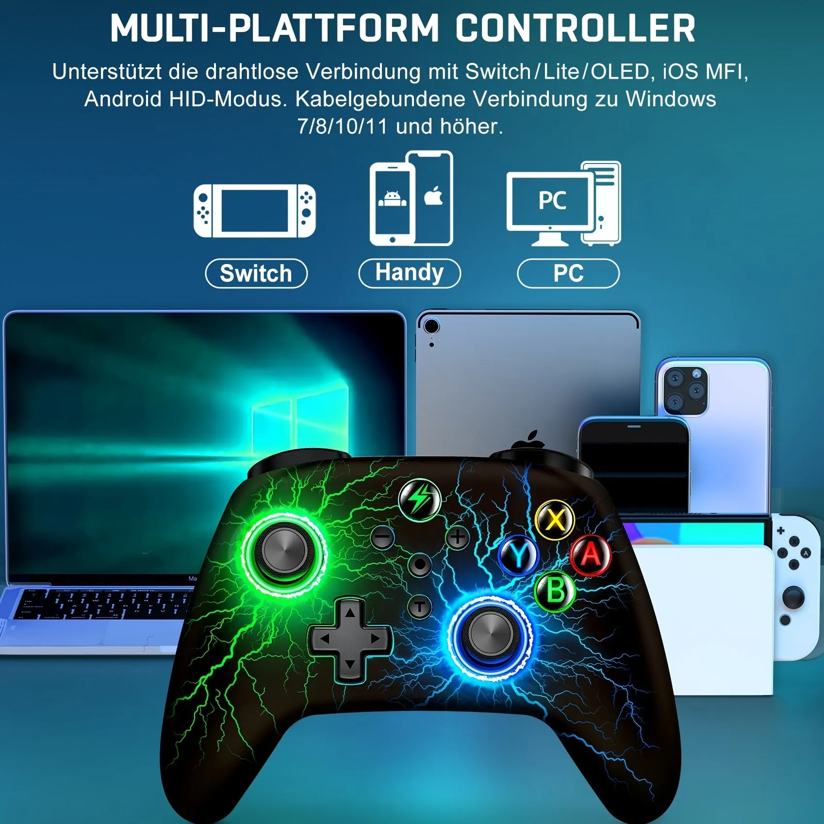 Enhanced Wireless Pro Controllers with Lightning RGB Light for Nintendo Switch/Lite/OLED