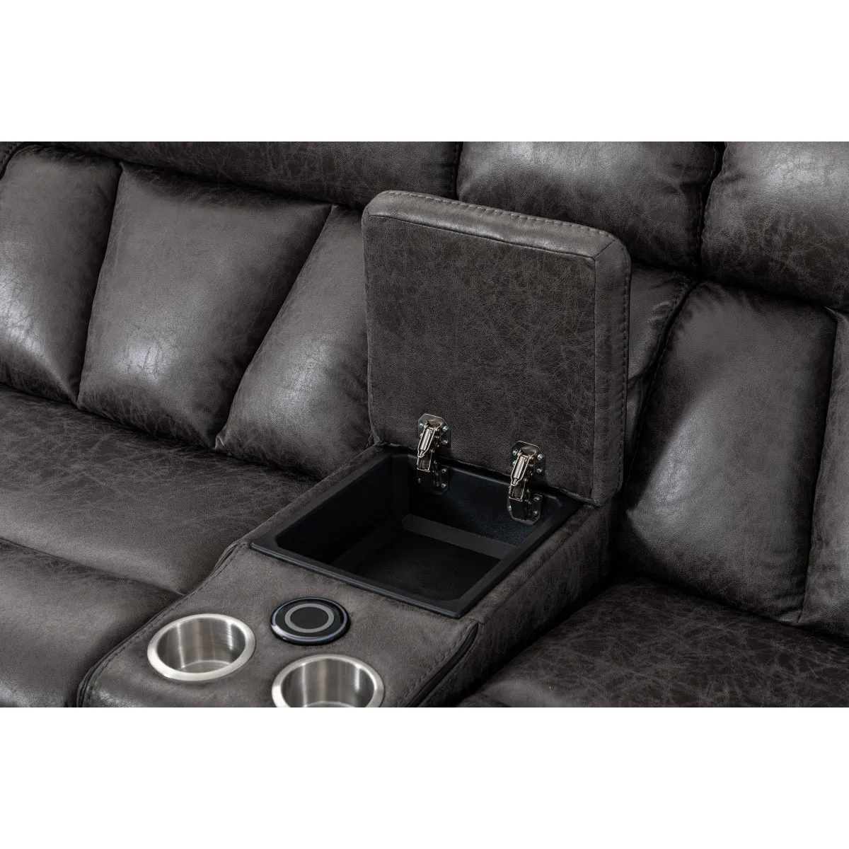 Newton Grey Reclining Sectional - Oversized Cozy Seating for Living Room or Entertainment Area