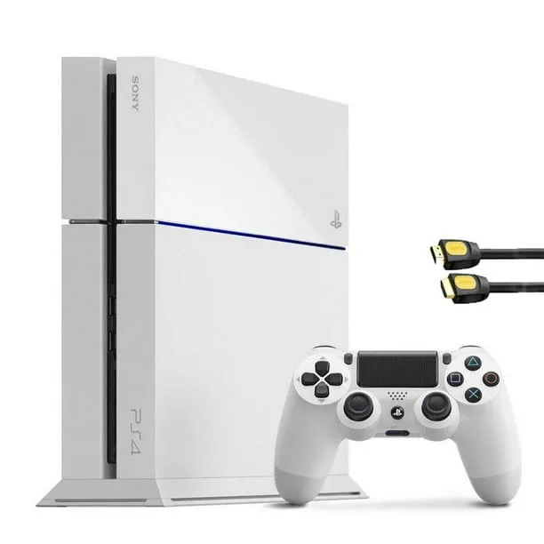 Sony PlayStation 4 500GB Gaming Console White 2 Controller Included BOLT AXTION Bundle Refurbished