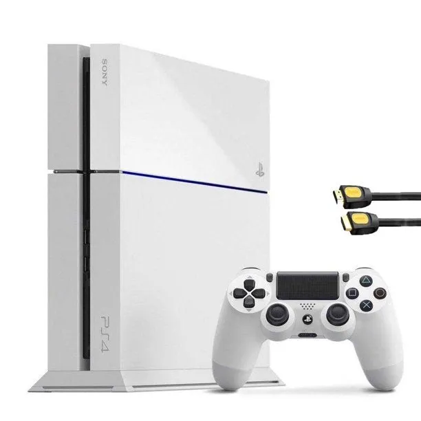 Sony PlayStation 4 500GB Gaming Console White With BOLT AXTION Bundle Refurbished