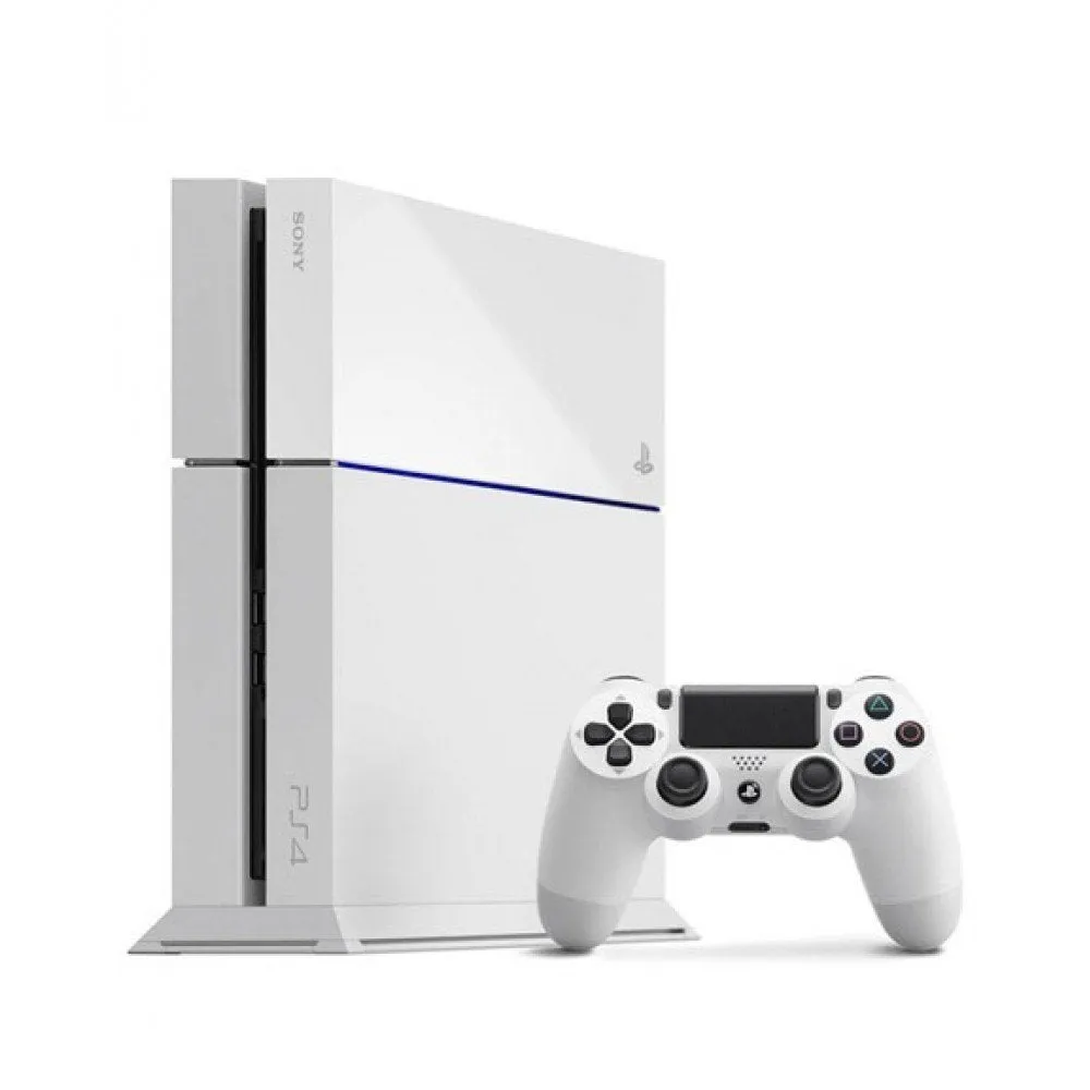 Sony PlayStation 4 500GB Gaming Console White With BOLT AXTION Bundle Refurbished